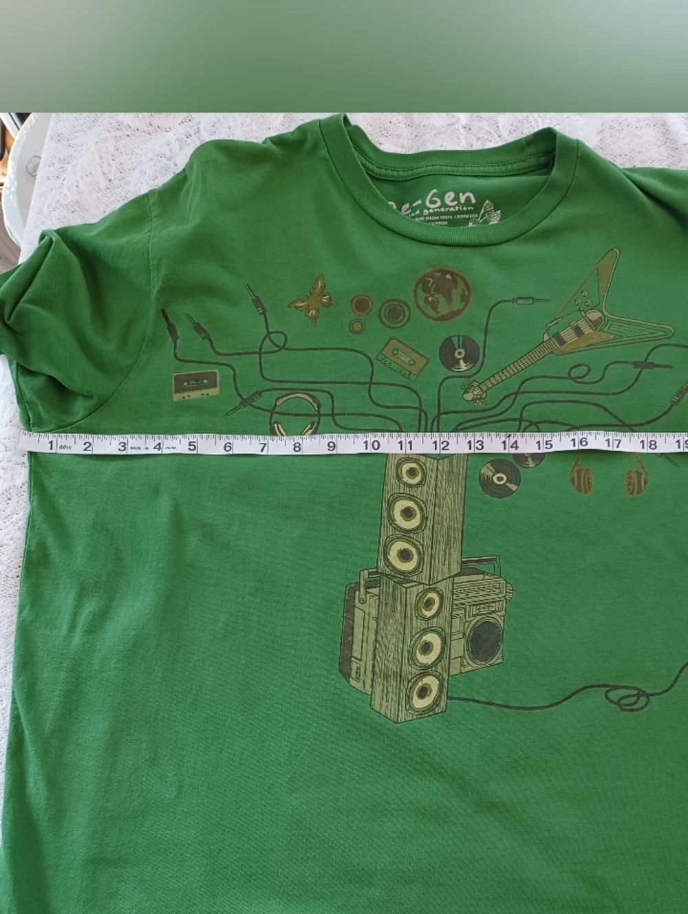 Re-Gen RECYCLED GENERATION RETRO MUSIC MOTIF GRAPHIC PRINT TEE XL* (RUNS SHORT) - Picture 7 of 10